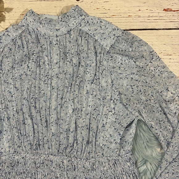 House of Harlow 1960 Shona Joy Mockneck Long Sleeve Smocked Mini Dress - Picture 7 of 10